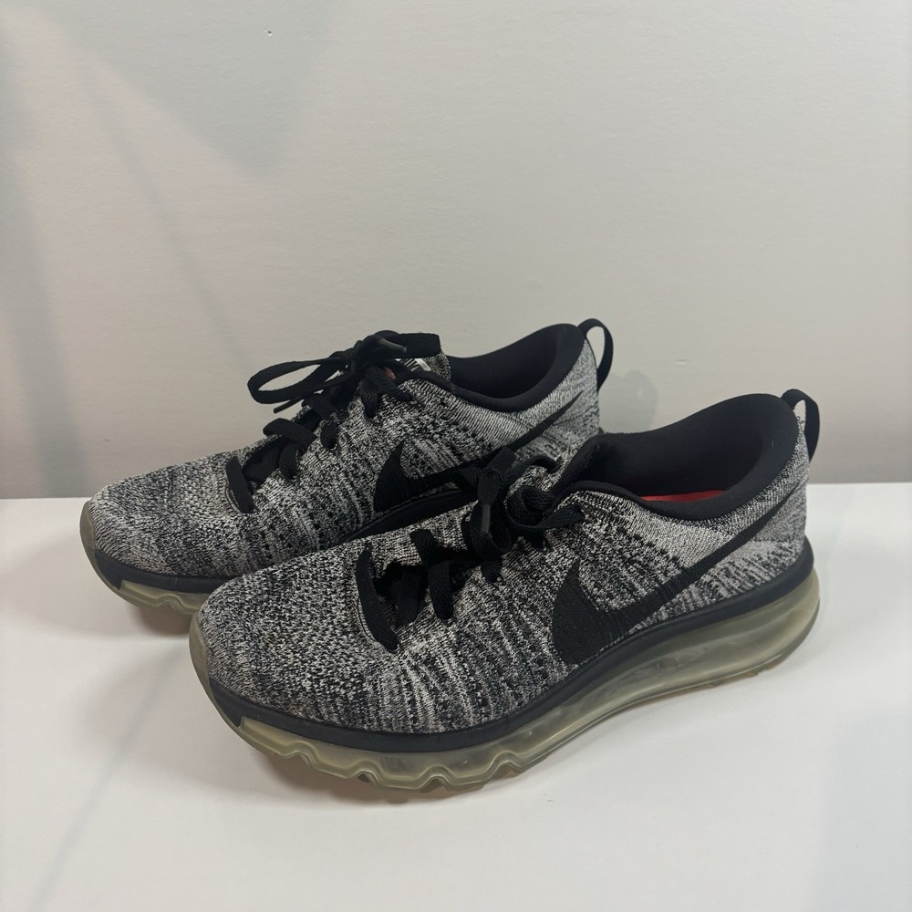 Nike Flyknit Air Max Oreo 620469-105 Black White Running Shoes Mens 6.5 Womens 8